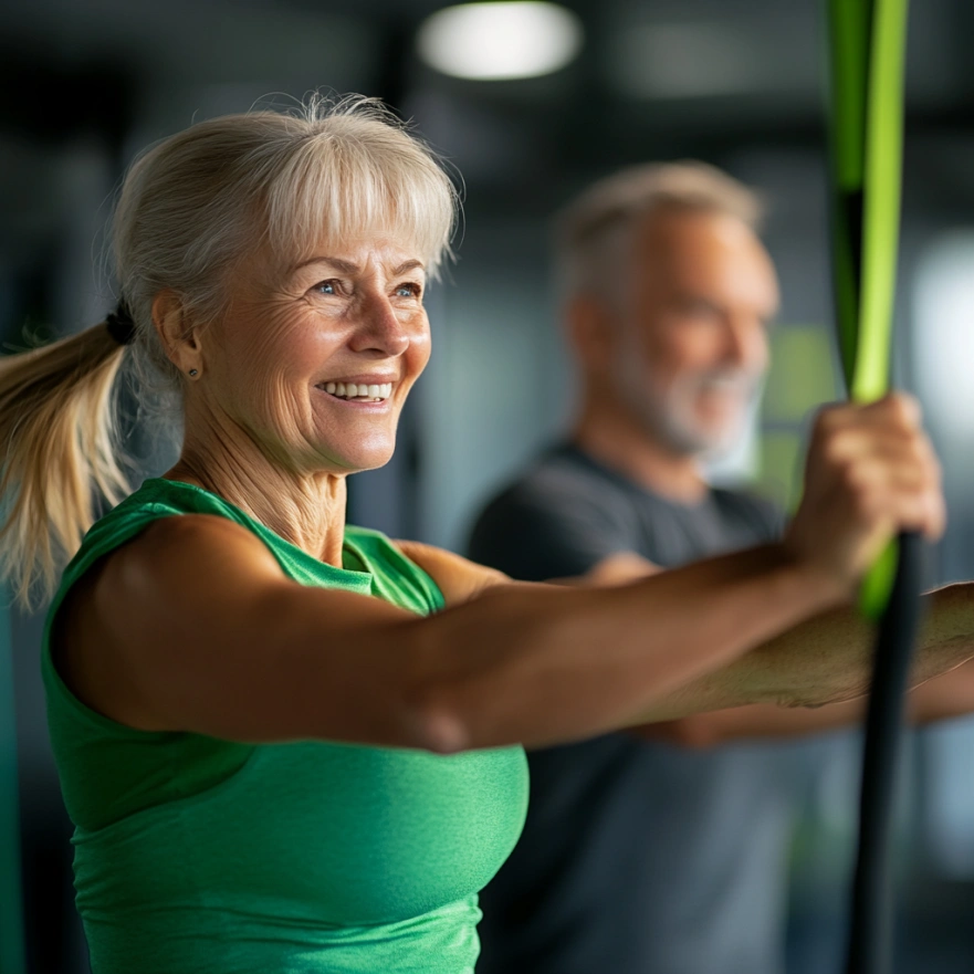 Активні пенсіонери займаються фітнесом у shorvendil